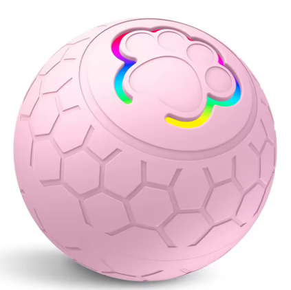 Bola Interativa Inteligente para Pets – Bola Automática USB Recarregável com Luzes RGB